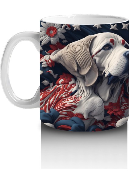 Koyu Çiçek Desenleri Önünde Zarif Köpekler – Baskılı Kahve Kupası fiyatları