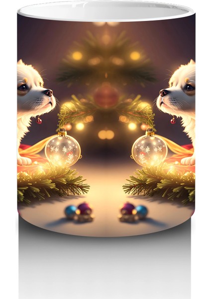 Yılbaşı Masasında Sevimli Köpekler – Baskılı Kahve Kupası modelleri