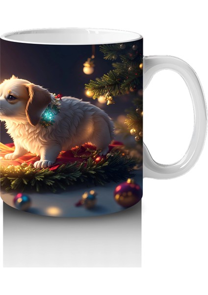 Yılbaşı Masasında Sevimli Köpekler – Baskılı Kahve Kupası fırsatları