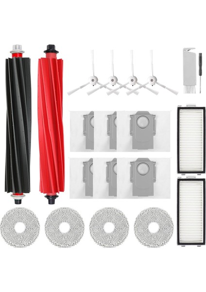 Qrevo Master / Qrevo Slim Elektrikli Süpürge Aksesuarları Ana Yan Fırça Hepa Filtre Paspas Bezi Toz Torbaları (Yurt Dışından)