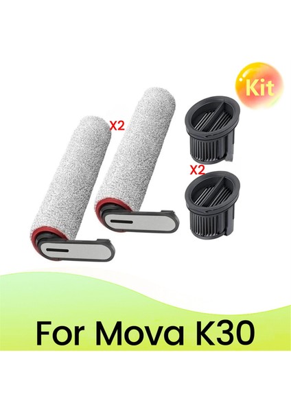 Mova K30 Islak Kuru Elektrikli Süpürge Aksesuarı Için 4 Adet Rulo Fırça Hepa Filtresi Temizleme Verimliliğini Artırır (Yurt Dışından)