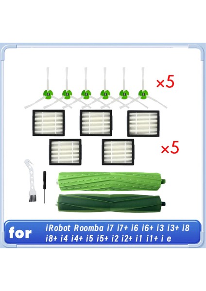 Irobot Roomba Için I7 I7+ I6 I6+ I3 I3+ I8 I8+ I4 I4+ I5 I5+ I2 I2+ I1 I1+ Ie Vakum Silindiri Yan Fırça Hepa Filtre (Yurt Dışından)