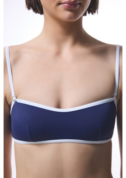 Lacivert Lacie Bandeau Bikini Üstü
