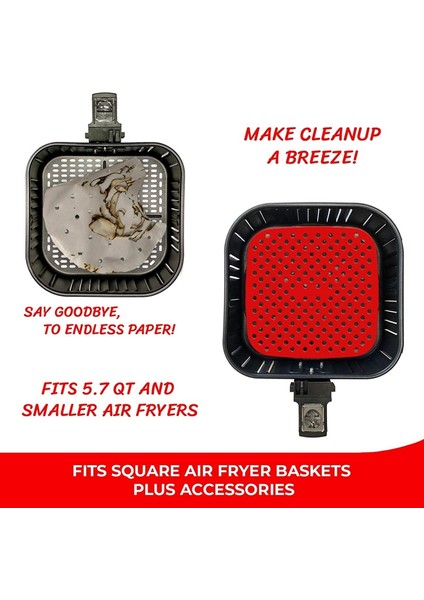 Yeniden Kullanılabilir Hava Fritöz Gömlekleri Hava Fritöz Paspasları Hava Fritöz Aksesuarları Için Cosori, Instant Vortex, Power Xl, Ninja 7.5 Inç (Yurt Dışından) modelleri