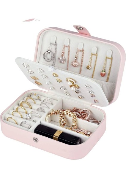 Orta Boy Takı Kutusu, Organizer ve Seyahat Çantası, Pembe