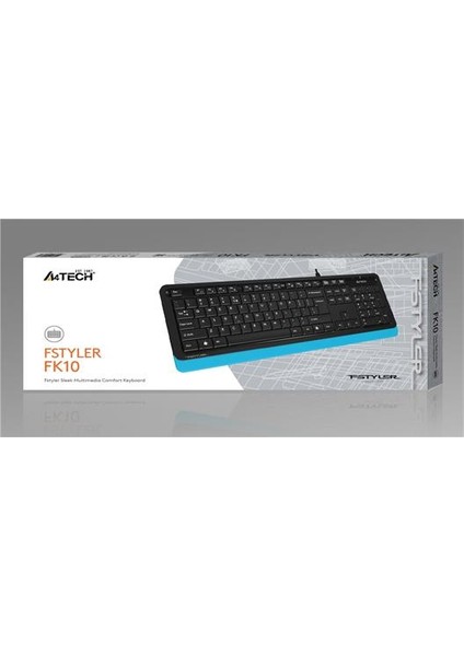 FK10 USB Kablolu Multimedia Klavye Mavi modelleri