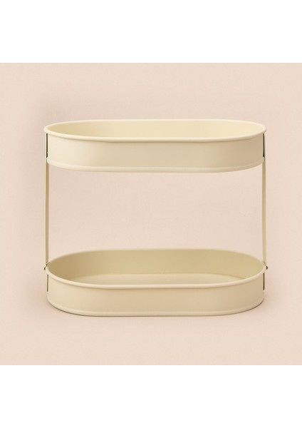 İki Katlı Oval Organizer, Krem, 32,5 x 19 Cm, Şık ve Fonksiyonel Tasarım modelleri