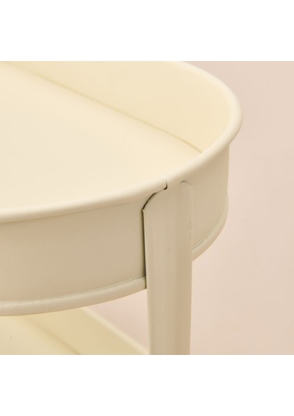 İki Katlı Oval Organizer, Krem, 32,5 x 19 Cm, Şık ve Fonksiyonel Tasarım fırsatları