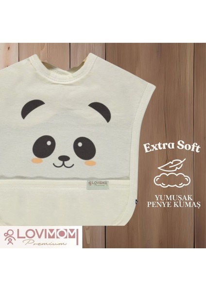 Pamuk Su Geçirmez Yumuşak Penye Bebek Mama Önlüğü Cepli Cırtcırtlı Ekru 0-2 Yaş fiyatları