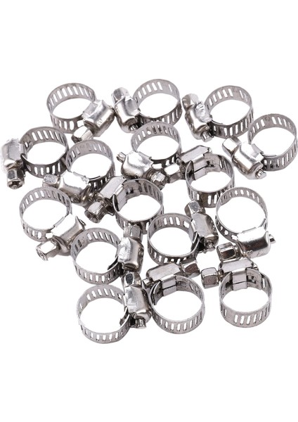 16 Adet Paslanmaz Çelik Ayarlanabilir Araç Yakıt Hortum Kelepçesi Boru Sızdırmazlık Klipsi 6-12 mm (Yurt Dışından)