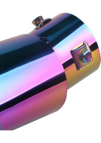 Araba Paslanmaz Çelik Çok Renkli Yuvarlak Viraj Egzoz Kuyruk Susturucu Ipucu Boru Evrensel Araba Aksesuarlarına Uyuyor (Yurt Dışından) fırsatları