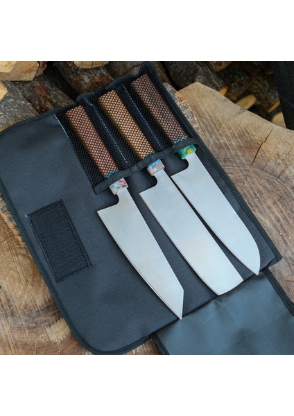 3'lü Şef Bıçağı Seti - Premium Kalitede - Çanta Hediyeli fiyatları