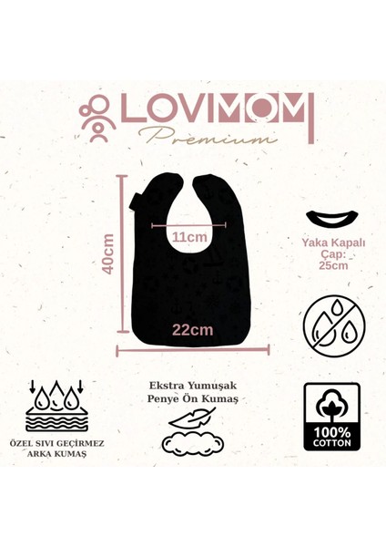 Pamuk Su Geçirmez Yumuşak Penye Bebek Mama Önlüğü Cepli Cırtcırtlı Mavi 0-2 Yaş modelleri