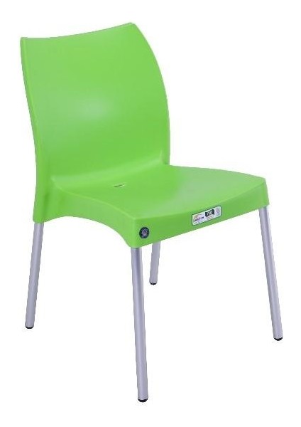 Nil Sandalye (6 Adet) Alüminyum Ayaklı Yeşil