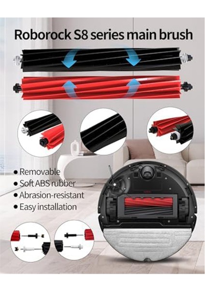 S8 / S8+ Pro Ultra Robot Süpürge Ana Yan Fırça Hepa Filtre Paspas Bezi Toz Torbaları (Yurt Dışından) modelleri