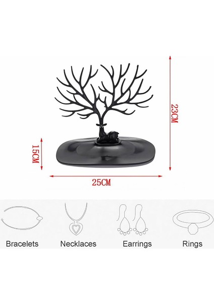 Geyik Tasarımlı Takı Düzenleyici, Siyah Organizer, Şık ve Kullanışlı Takı Standı fırsatları