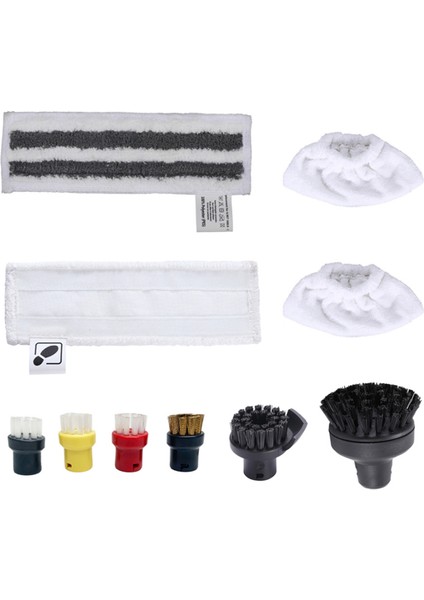 Buharlı Temizleyici Easyfix Sc2 Sc3 Sc4 Sc5 Aksesuarları, Mikrofiber Bez Seti ve Zemin Nozulu Yuvarlak Fırçalar (Yurt Dışından)