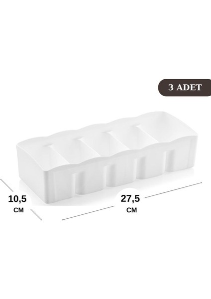 5 Bölmeli Geniş Çekmece Düzenleyici Takı ve Makyaj Organizer Seti Beyaz fiyatları