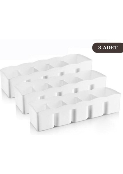 5 Bölmeli Geniş Çekmece Düzenleyici Takı ve Makyaj Organizer Seti Beyaz modelleri