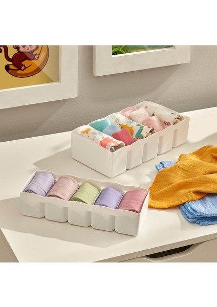 5 Bölmeli Geniş Çekmece Düzenleyici Takı ve Makyaj Organizer Seti Beyaz fırsatları