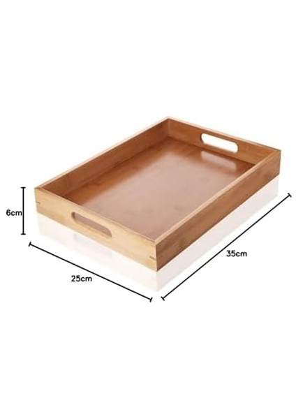 Bambu Dikdörtgen Sunum Tepsi 35X25X6 Cm, Bambu Sofra Tepsisi, Bambu Çay Tesisi, Bambu Tepsi, Bambu Sunum Tepsi