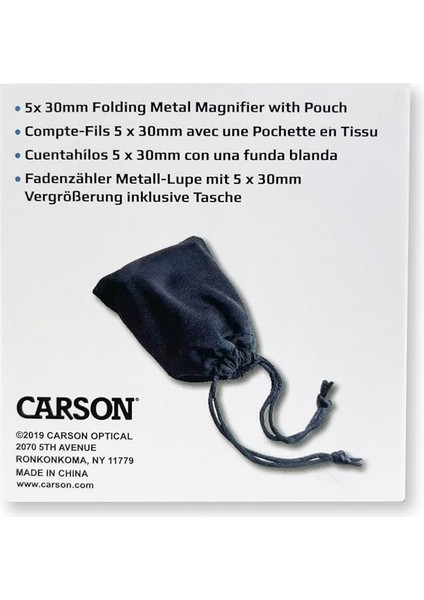 Carson 5x Metal Keten Deneme Büyüteci 30 mm Güçlü Cam Mercek (Lt-80) Kompakt, Katlanabilir Metal Keten Test Büyüteci indirimleri
