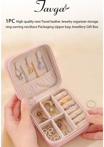 Pembe Mini Seyahat Makyaj ve Takı Organizeri, Kompakt ve Şık Tasarım modelleri