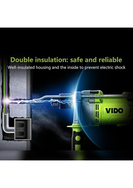 1050W Elektrikli Darbeli Matkap, 13MM Kilitli Mandren, Güçlü ve Kullanışlı Tool