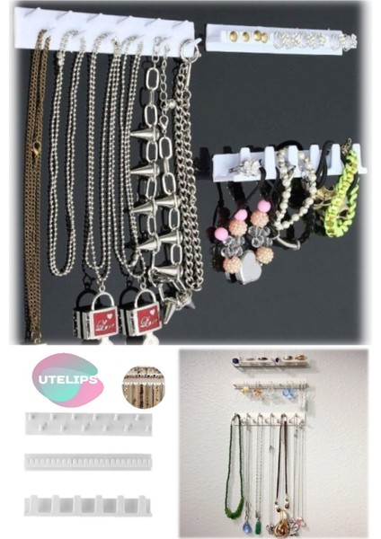 9'lu Takı Düzeni, Kolye, Bileklik, Küpe Organizatörü, Duvara ve Dolaba Yapışabilir modelleri