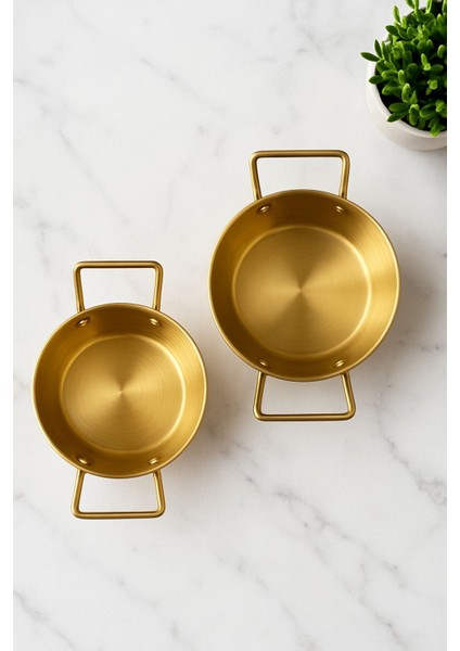 2'li Gold Çelik Sunumluk 10 cm & 12 cm