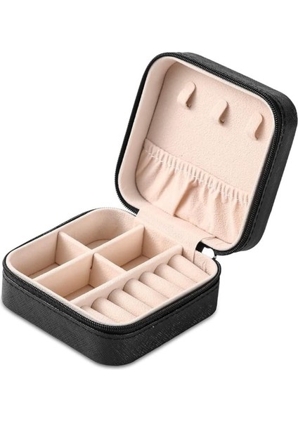 Şık Siyah Takı Kutusu, Kolye, Yüzük ve Küpe Organizeri, Mini Seyahat Çantası fırsatları
