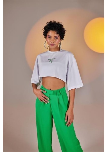 Crop Tshirt Beyaz indirimleri