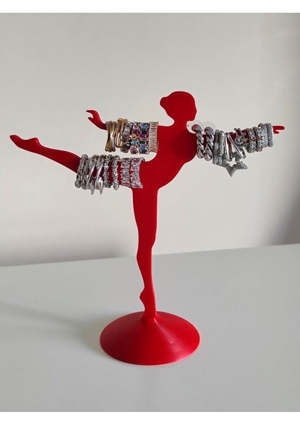 Kırmızı Balerin Tasarımlı Takı Düzenleyici, Askılık, Sert Plastik