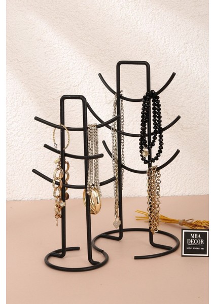 Ikili Siyah Çok Amaçlı Organizer Takı ve Ev Dekorasyon Ürünü