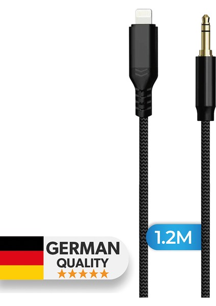by Deji iPhone Lightning Aux 3.5mm Ses Kablosu 1.2m Stereo Ses