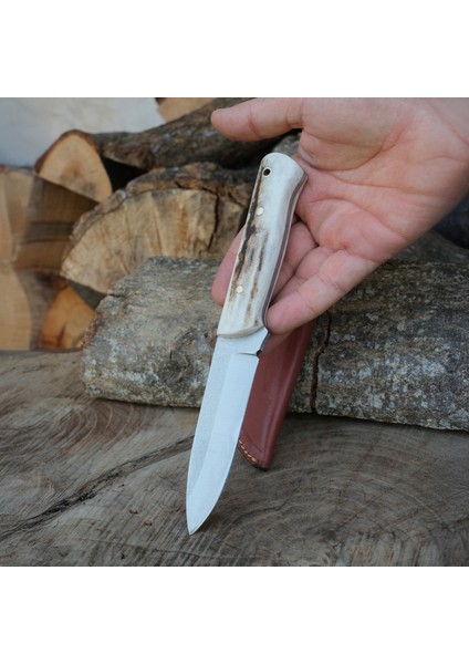 22 cm - Geyik Boynuzu Sap - N690 Çeliği