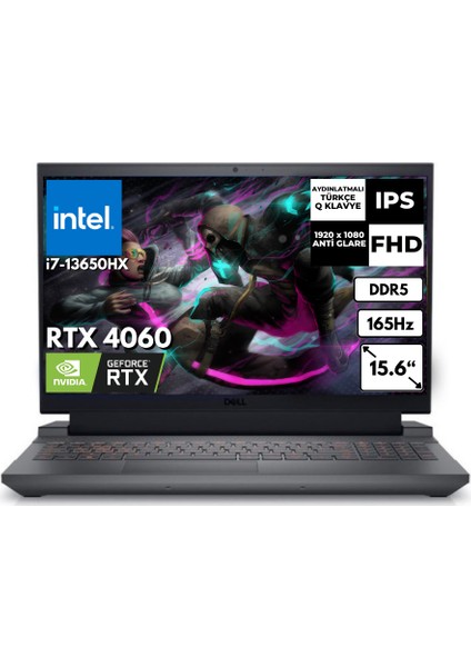 G15 5530 I7-13650HX 24 GB 2 Tbssd 8gb RTX4060 15.6" 165Hz Fhd Windows 11 Pro Taşınabilir Bilgisayar G155530014UAT69