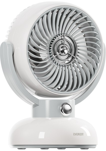 EFN12 Krem 1200mAh 3 Hız Kademe Led Işıklı Retro Masaüstü Usb Fan
