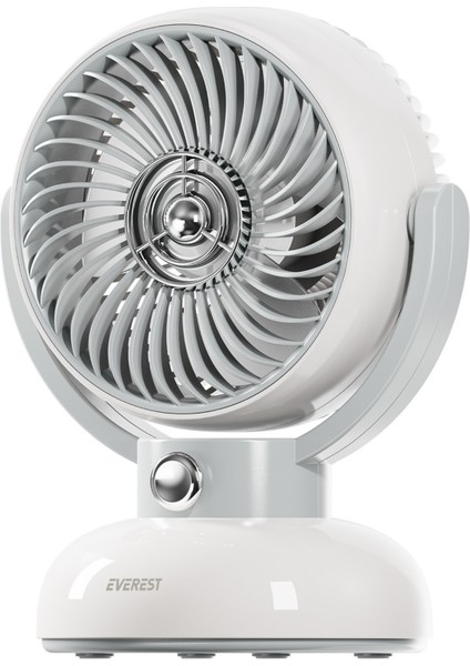 EFN12 Krem 1200mAh 3 Hız Kademe Led Işıklı Retro Masaüstü Usb Fan