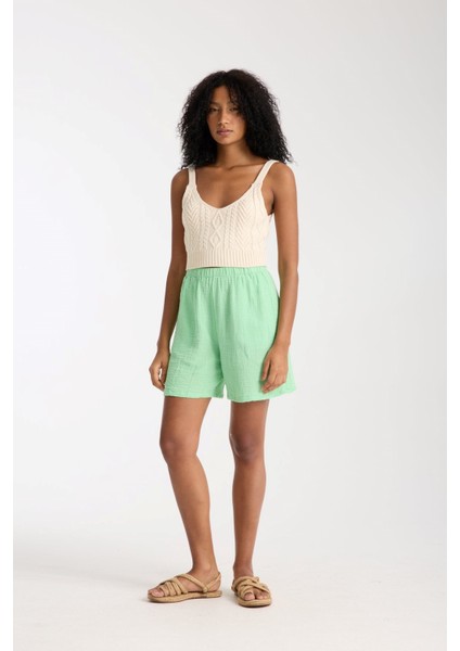 Çift Katlı Müslin Şort