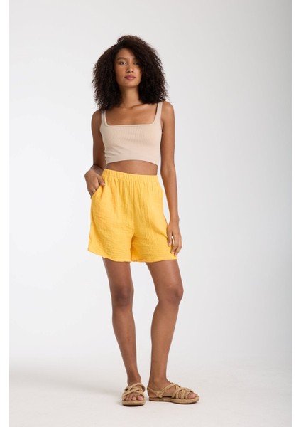 Çift Katlı Müslin Şort