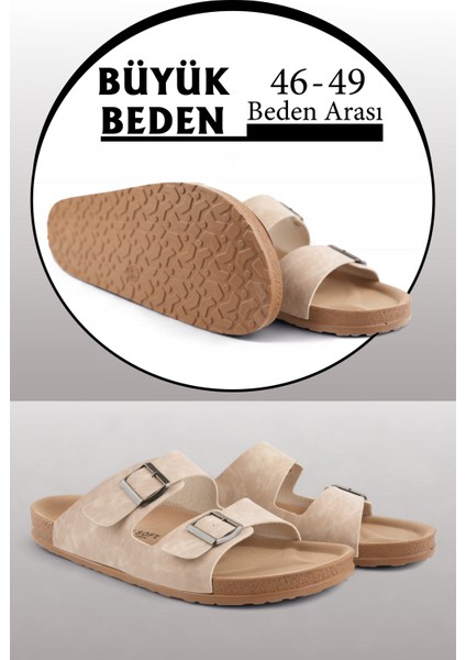 Bej Renk Anatomik Taban Erkek Terlik (Büyük Beden 46-49) indirimleri