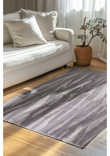 İvona Geometrik Desenli Tozumaz Halı | Yumuşak Tuşeli, Kaymaz Tabanlı, Robot Süpürge Uyumlu