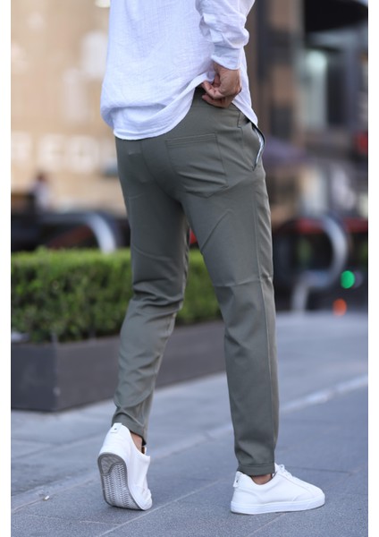 Erkek Dar Kesim Duble Paça Esnek Jogger Pantolon