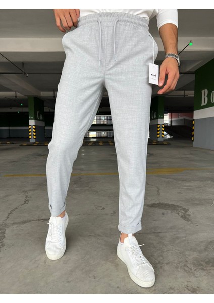 Erkek Dar Kesim Esnek Jogger Pantolon Düz Desenli Konforlu Tasarım