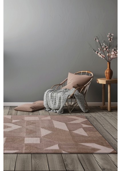 Ivona Geometrik Desenli Tozumaz Halı | Yumuşak Tuşeli, Kaymaz Tabanlı, Robot Süpürge Uyumlu fırsatları