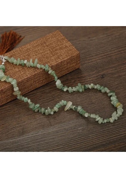 Doğal Yeşil Aventurin Kırıktaş Kolye