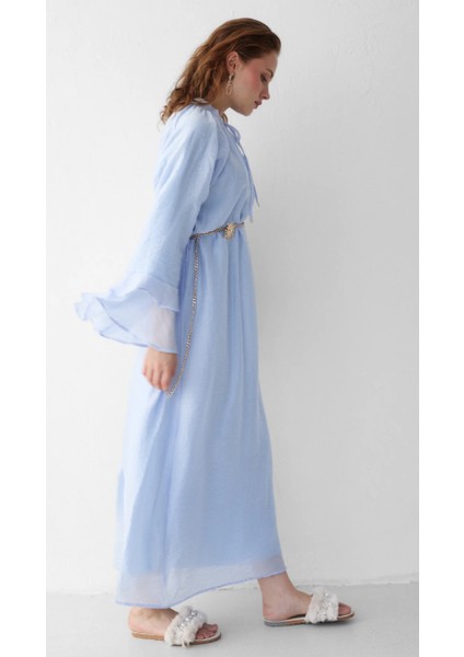 Yeni Sezon Tül Tenselzincir Detaylı Elbise fiyatları