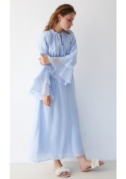 Yeni Sezon Tül Tenselzincir Detaylı Elbise modelleri