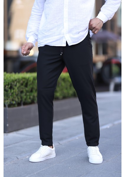 Erkek Dar Kesim Duble Paça Esnek Jogger Pantolon